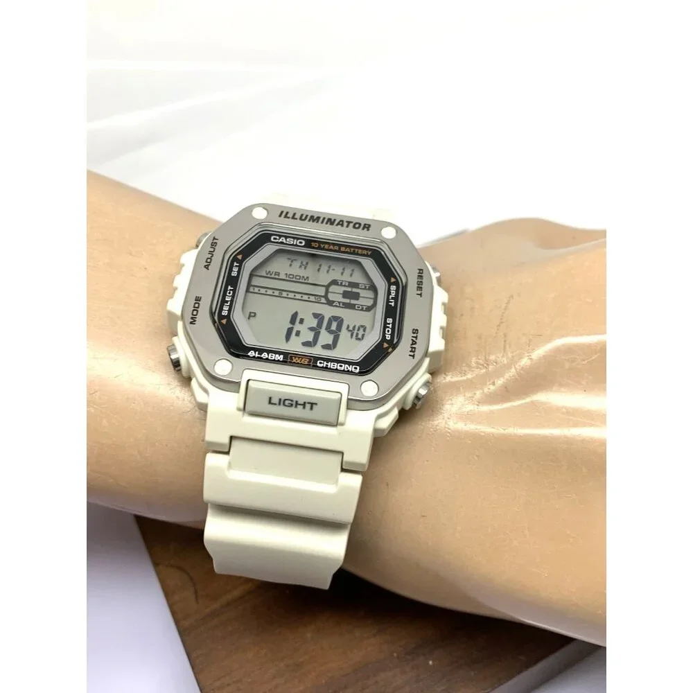 Casio Men's Watch MWD110H-8AV Off-White Resin Strap Quartz Digital Sport 3517